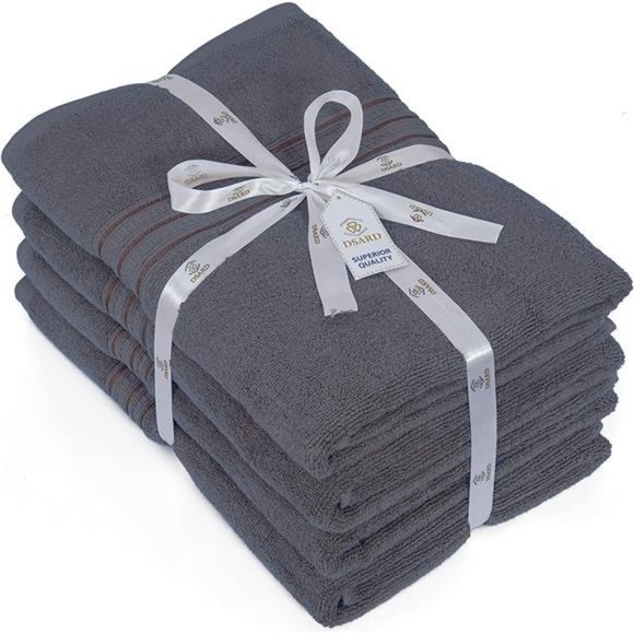 Set of 4,100% Pure Cotton Towels for Bathroom, 27x54 Soft & Absorbent - Picture 4 of 7